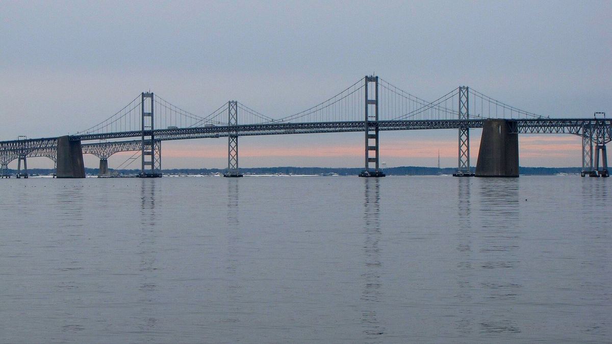 The Chesapeake Bay Bridge seen from Sandy Point State Park