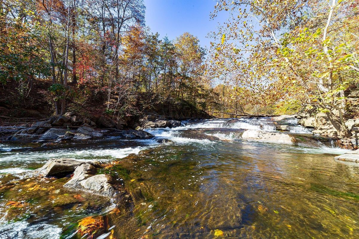 The McKeldin Rapids on the Patapsco River in autumn